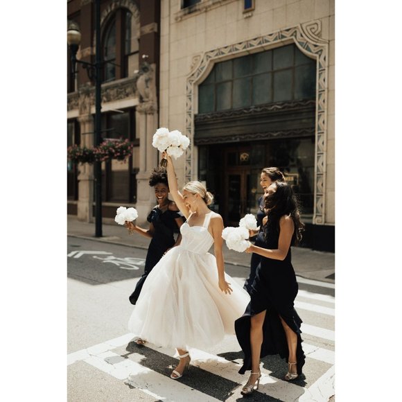 BHLDN Watters Lynette Wedding Gown tea length Size 10 NEW - Picture 4 of 11